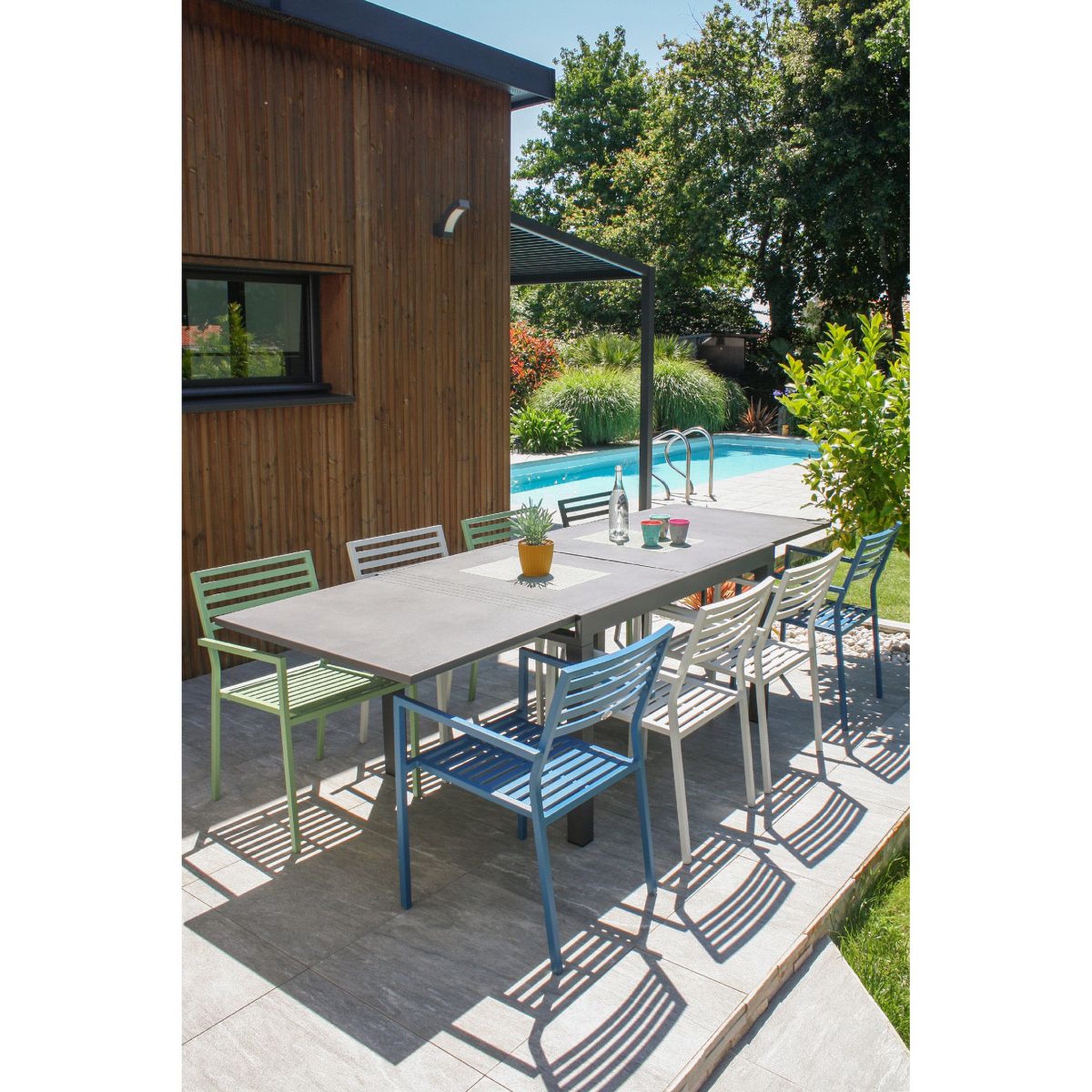 Voir la diapositive 9 : City Garden Table de jardin extensible - Aluminium - Anthracite - GASTON