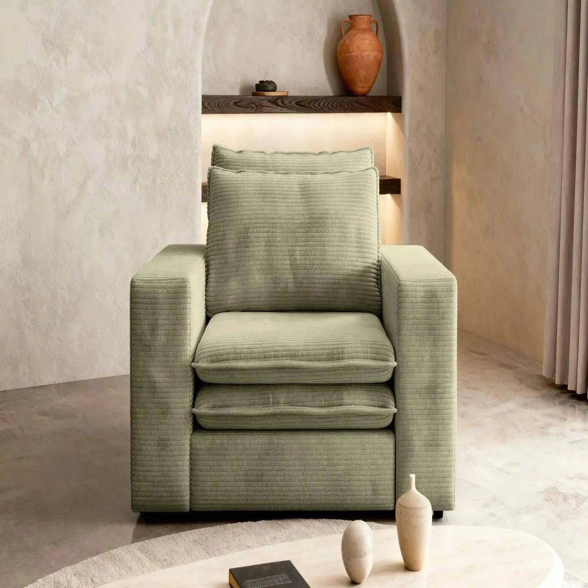 Voir la diapositive 3 : CASANOVA PARIS Oscar - fauteuil en velours côtelé