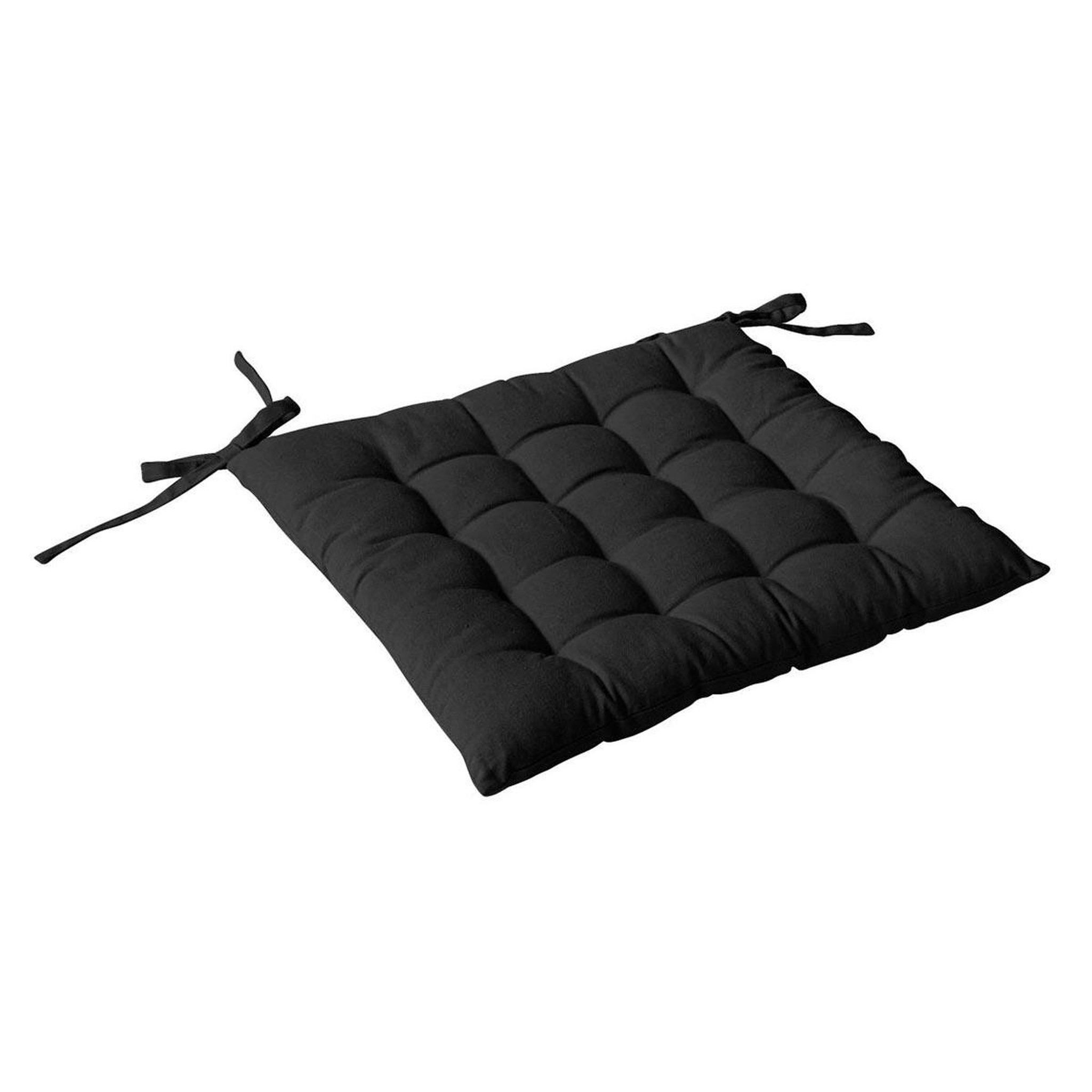 ENJOY HOME Galette de chaise piquée uni  panama  38x38cm anthracite