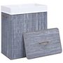 Voir la diapositive 3 : VIDAXL Panier a linge avec 2 sections bambou gris 100 L