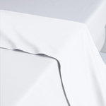 ACTUEL Drap plat uni en satin de coton . Coloris disponibles : Gris, Blanc