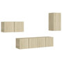 Voir la diapositive 2 : VIDAXL Ensemble de meubles TV 4 pcs Chene sonoma Bois d'ingenierie