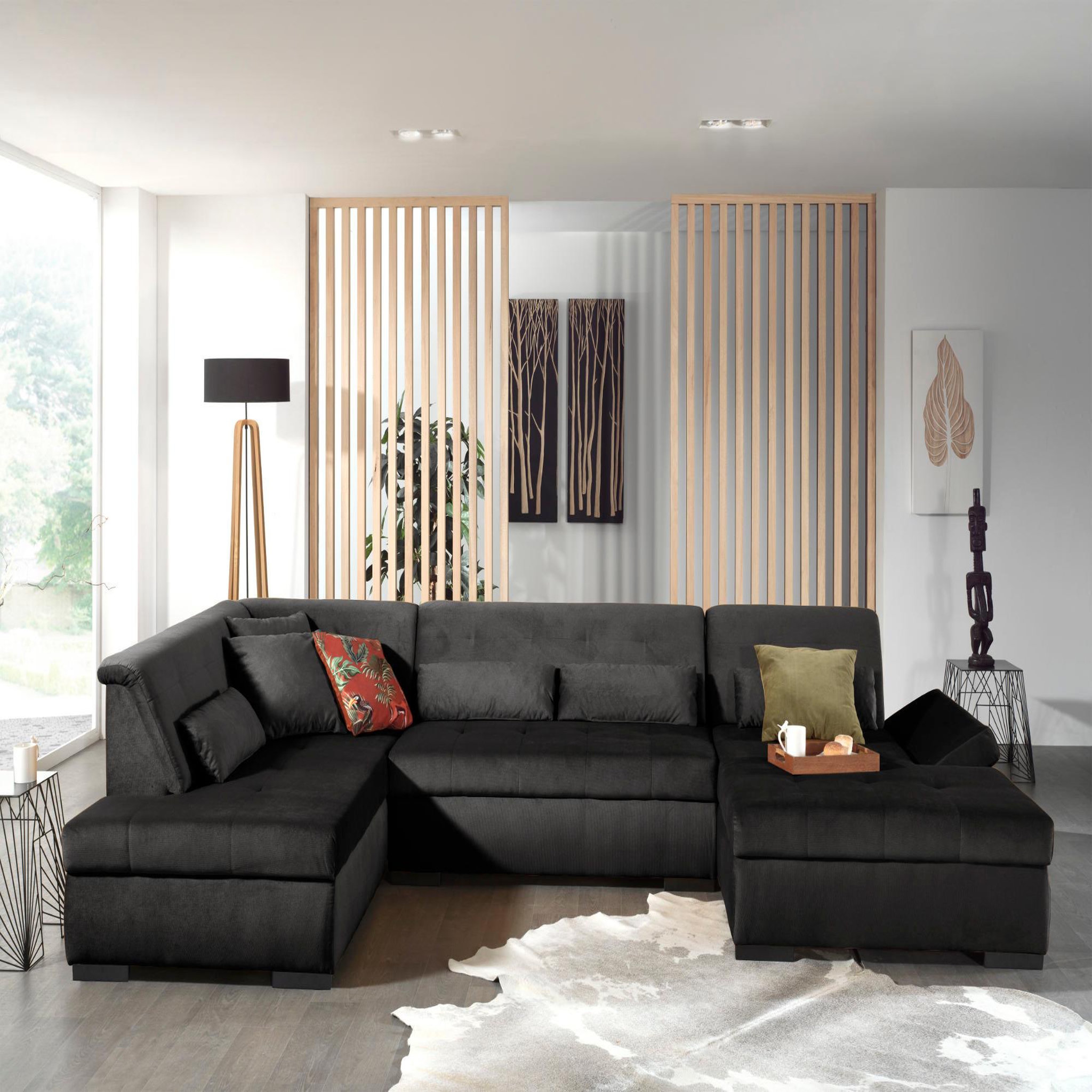 Voir la diapositive 2 : LISA DESIGN Vermont - canapé panoramique d'angle gauche - 7 places - xxl - en velours