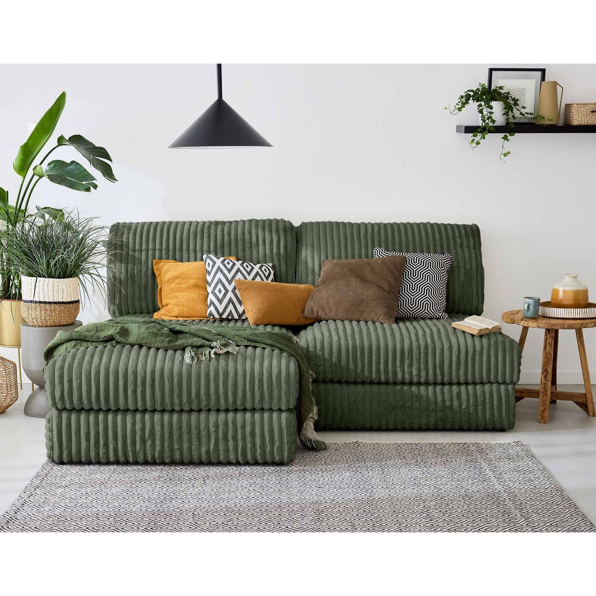 LISA DESIGN Jasper - module d'assise - en fausse fourrure côtelée