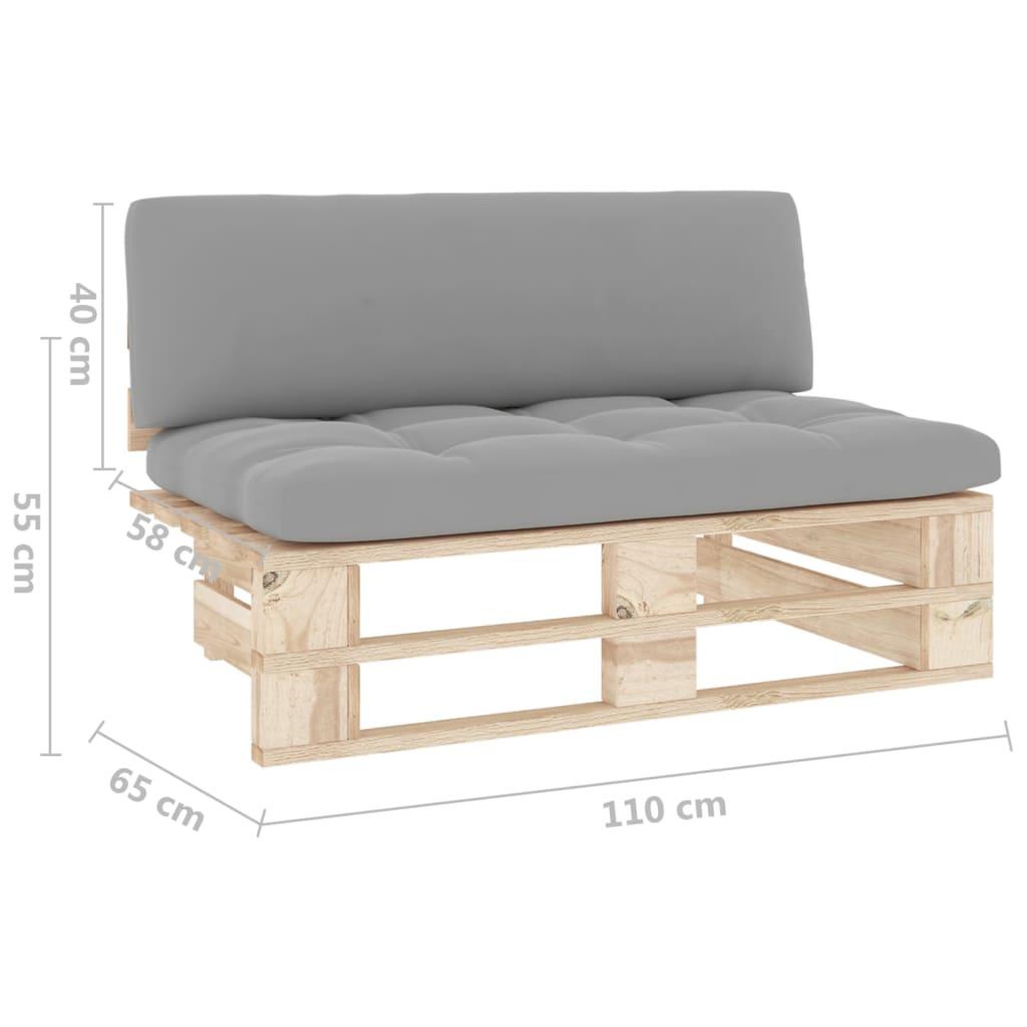Voir la diapositive 6 : VIDAXL Canape central palette de jardin bois de pin impregne
