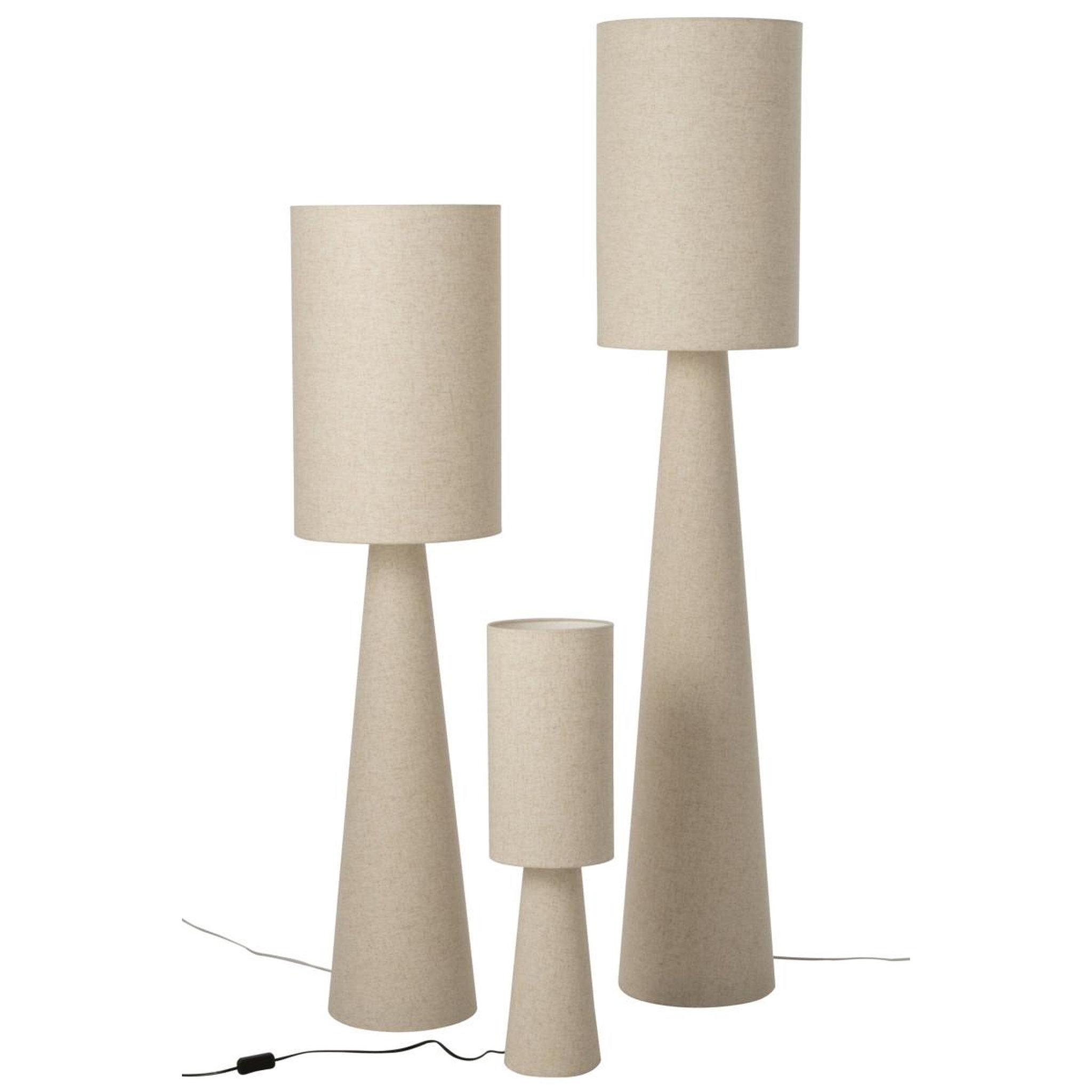 Voir la diapositive 3 : J-LINE Lampe à Poser Effet Lin  Tona  73cm Beige