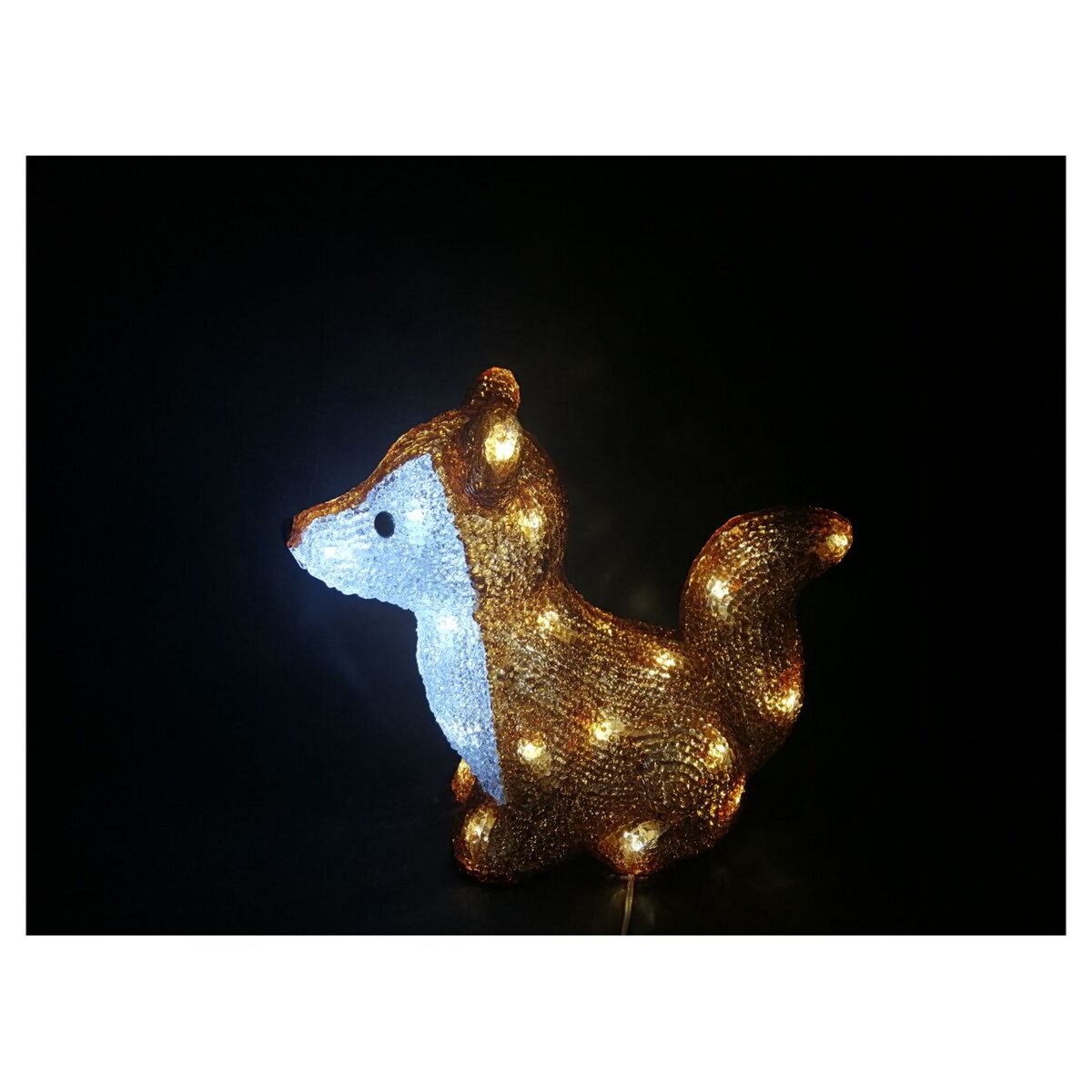 ACTUEL Figurine lumineuse 30 LED Écureuil 22 cm blanc froid