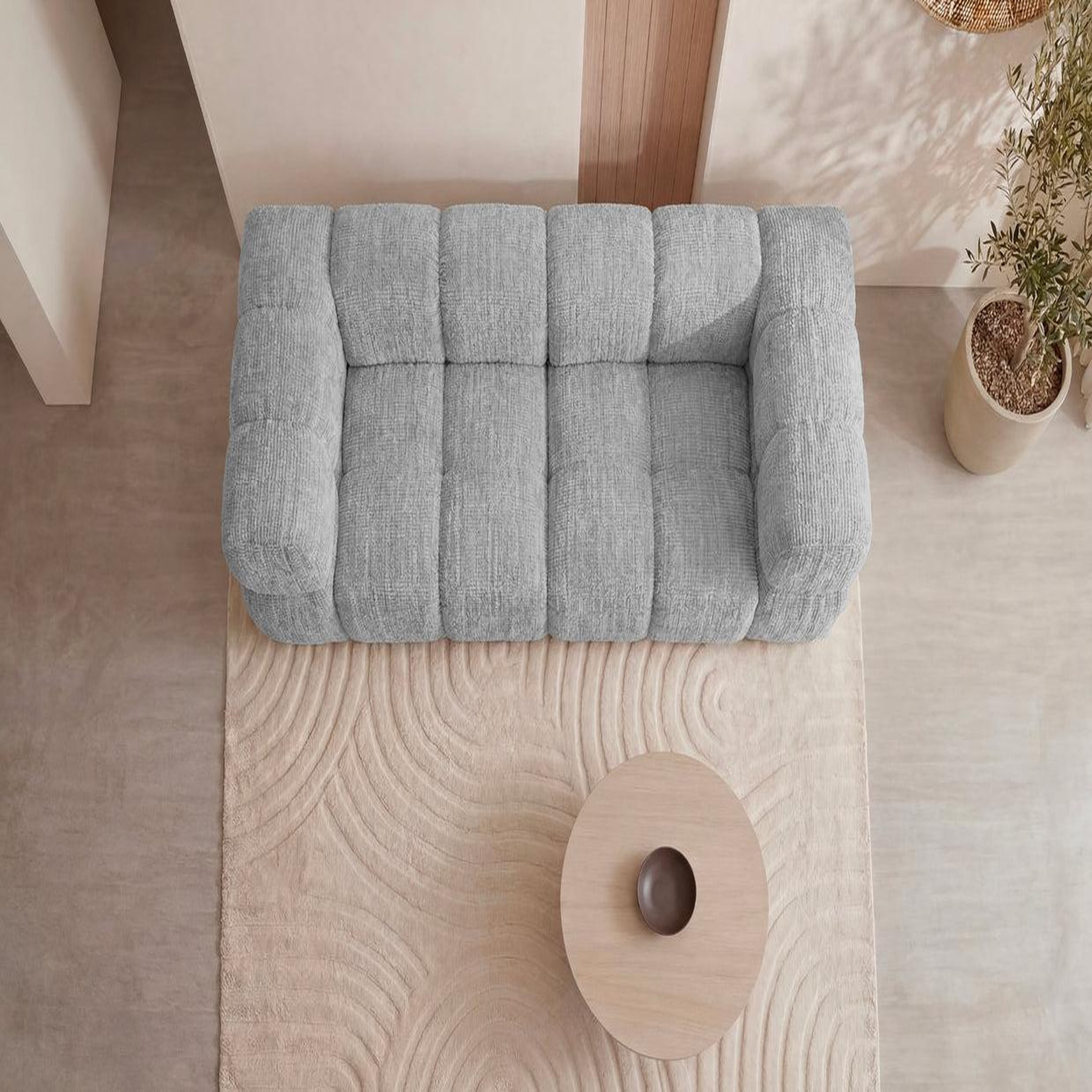Voir la diapositive 6 : CASANOVA PARIS Gustave - canapé droit tissu chenille 2 places