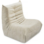 Habitat et Jardin Chauffeuse en tissu texturé  Velasca  - 95 x 100 x 75 cm - Beige