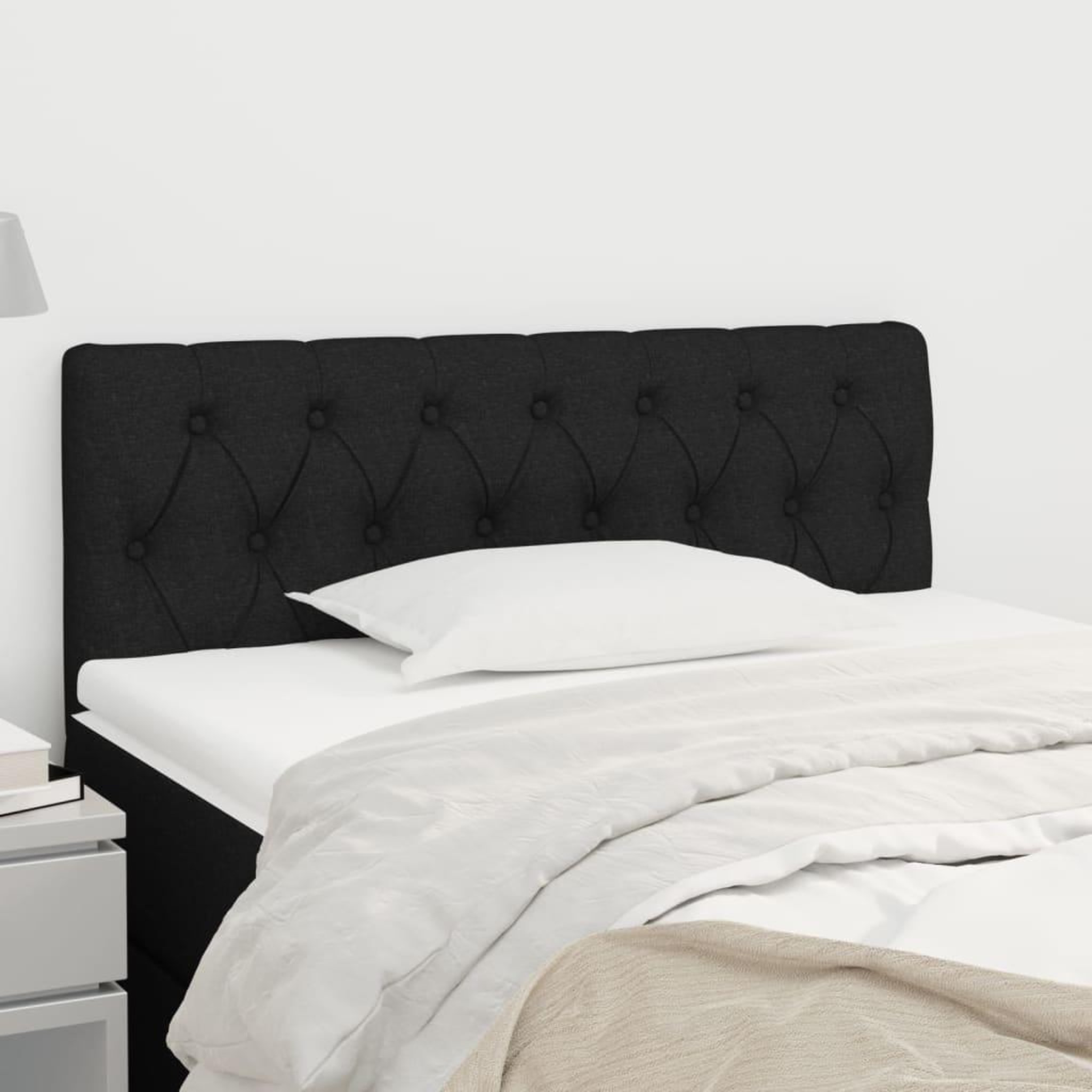 Voir la diapositive 1 : VIDAXL Tete de lit Noir 90x7x78/88 cm Tissu