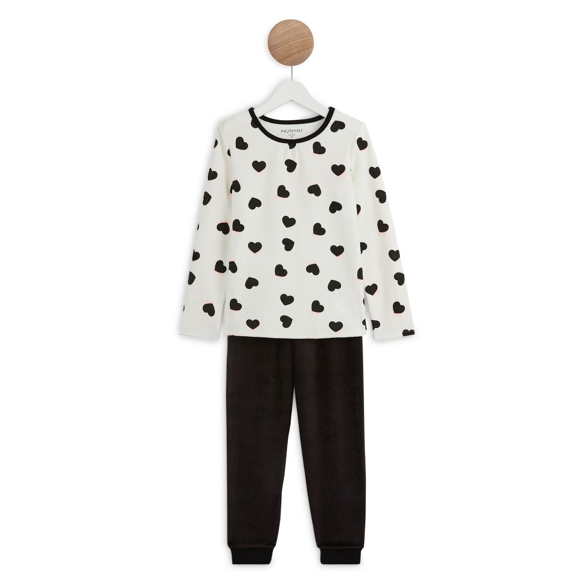 INEXTENSO Ensemble pyjama velours coeurs fille