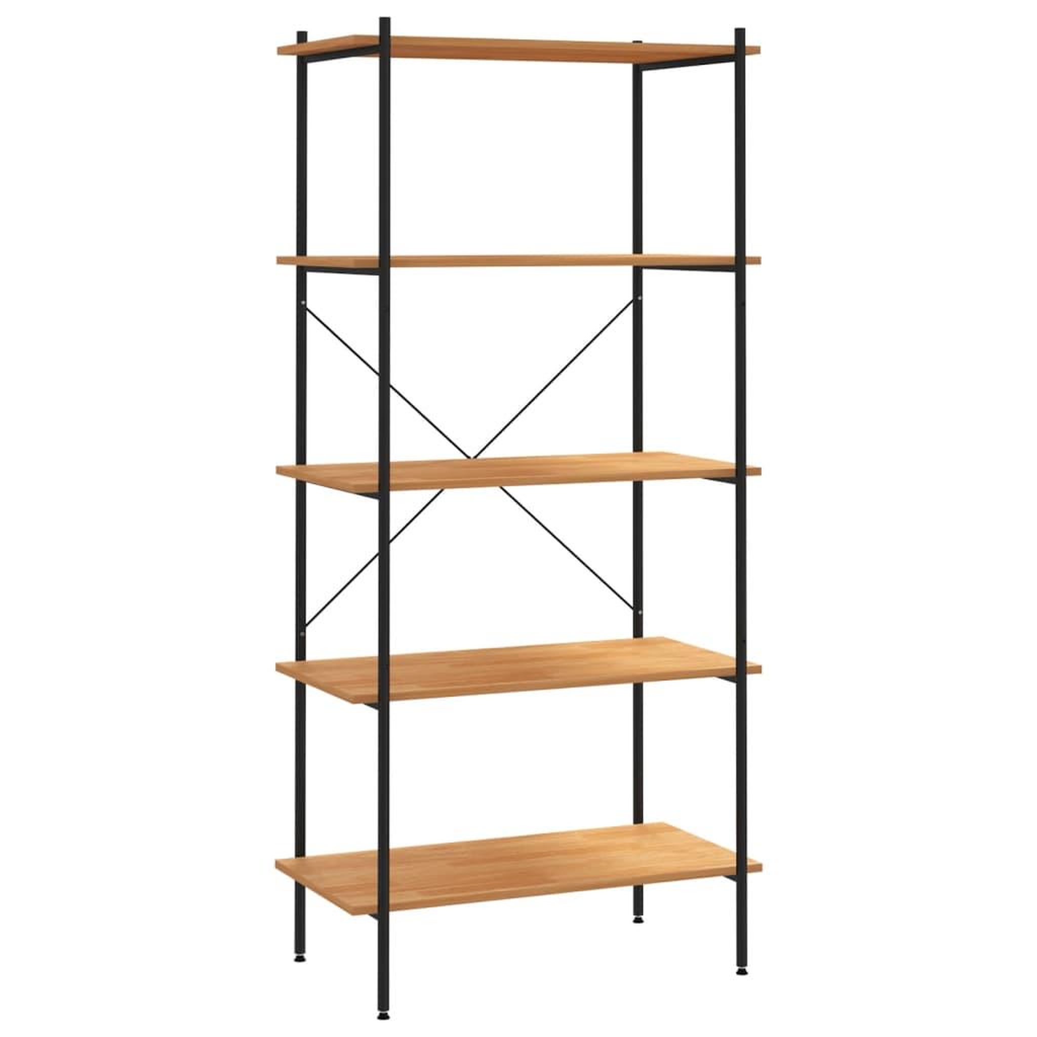 Voir la diapositive 2 : VIDAXL Etagere a 5 niveaux noir et chene 80x40x163 cm