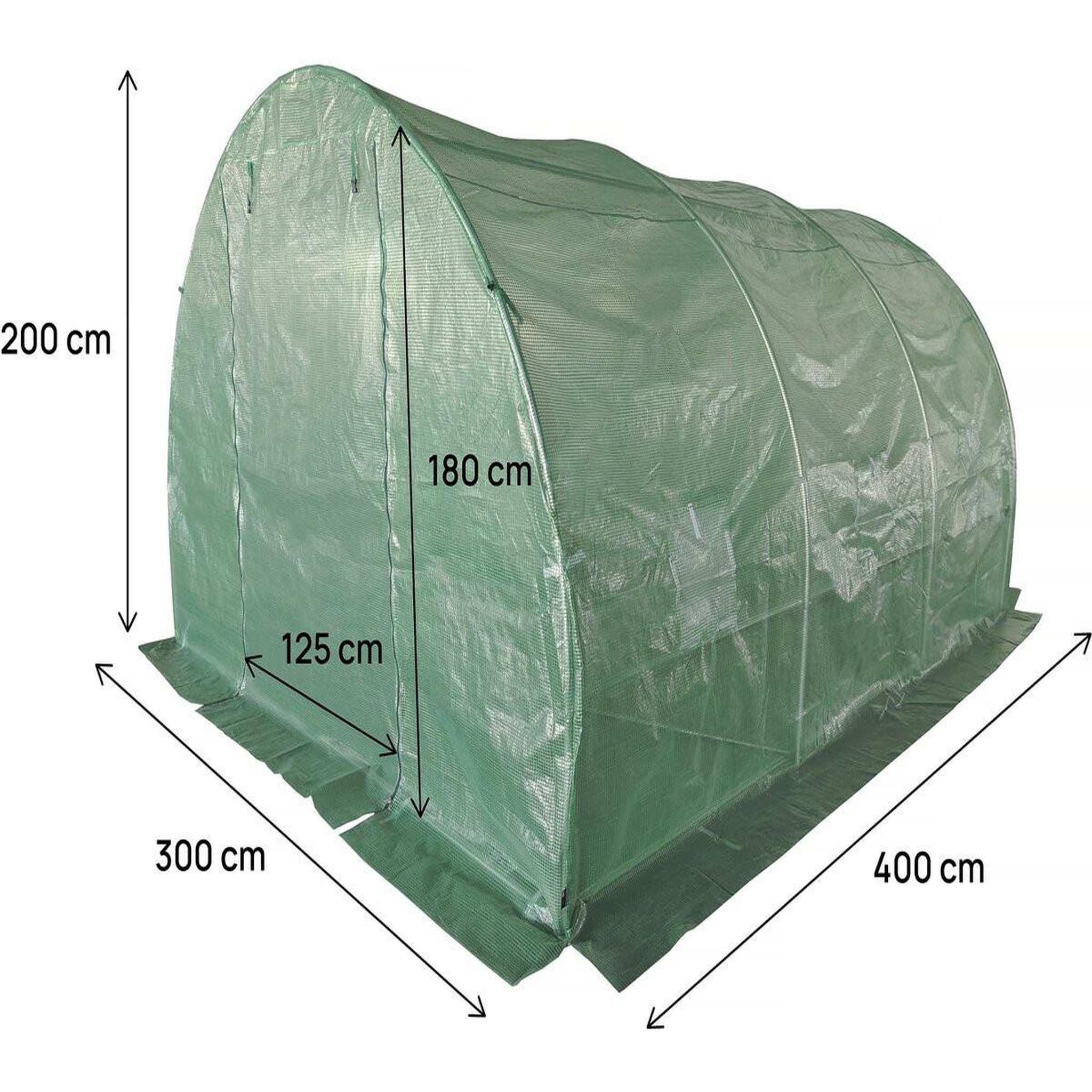 Voir la diapositive 4 : Habitat et Jardin Serre tunelle de jardin 4 x 3 m  lys  - 12 m² - 140g - vert
