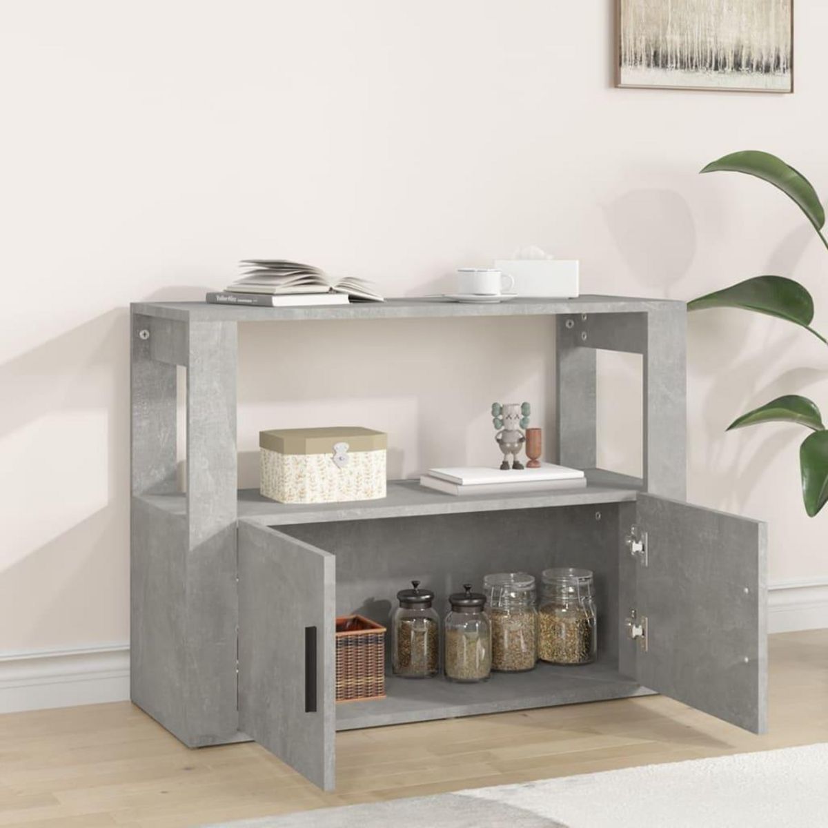 VIDAXL Buffet Gris beton 80x30x60 cm Bois d'ingenierie
