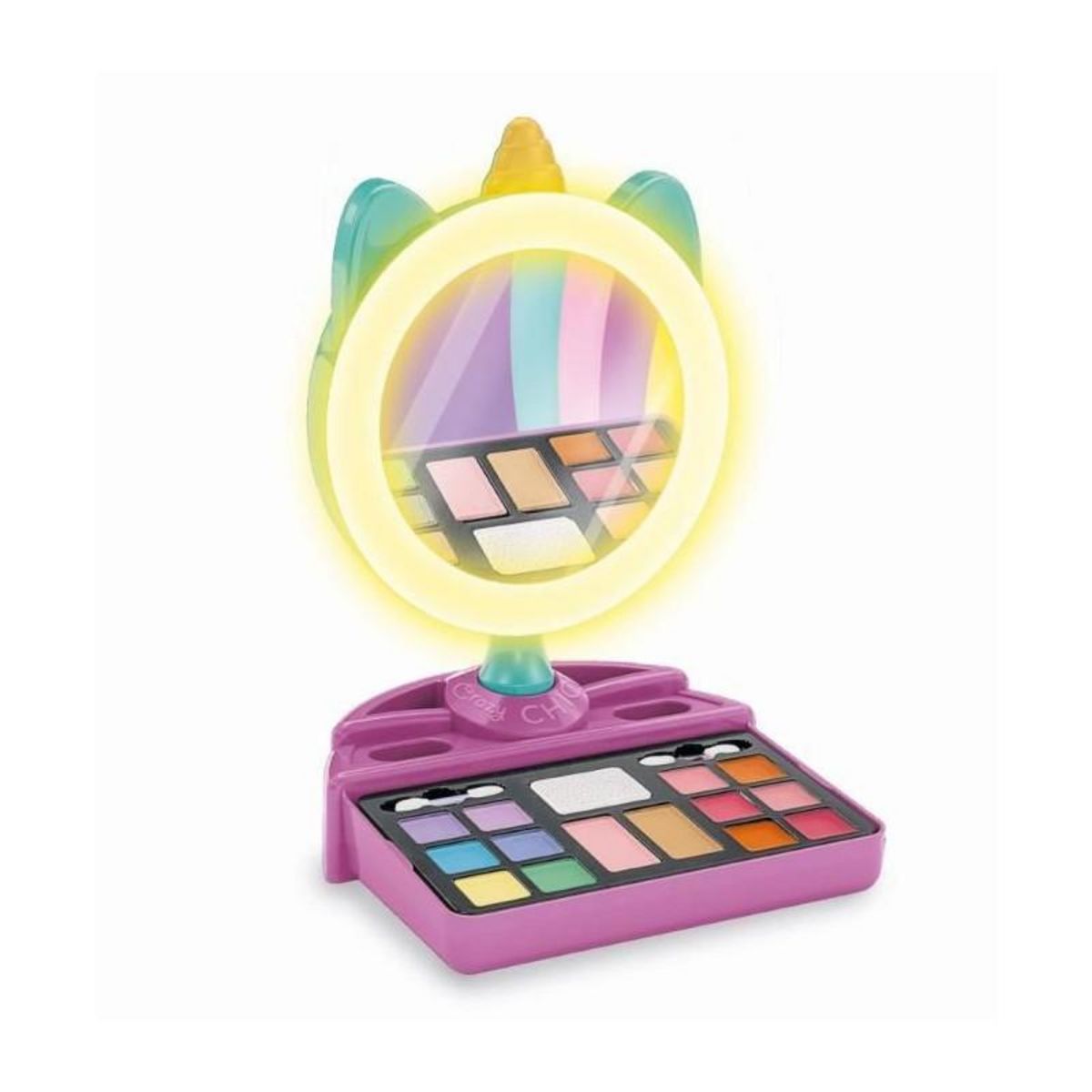 CLEMENTONI CLEMENTONI - Miroir de maquillage licorne - Anneau lumineux - Maquillage et accesoires cheveux et ongles - Des 7ans