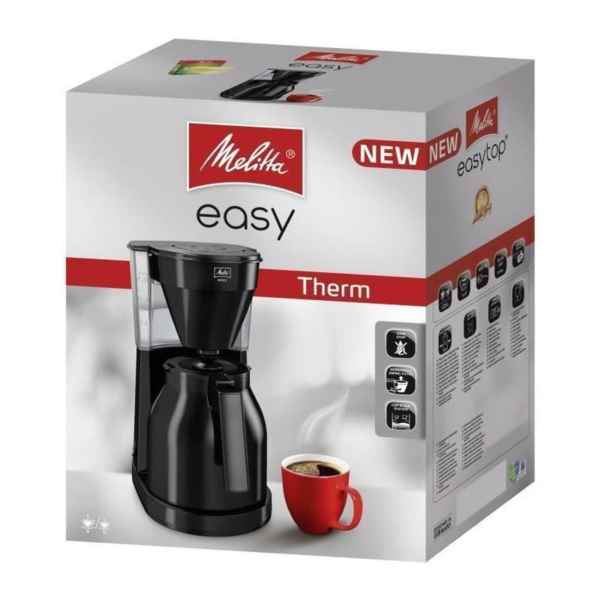 Voir la diapositive 3 : Melitta MELITTA Easy Therm II 1023-06 - Cafetiere filtre 1L - 1050 W - Noir