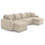 Voir la diapositive 4 : BEST MOBILIER Valos - canapé panoramique en u - 7 places - convertible avec coffres - en velours côtelé
