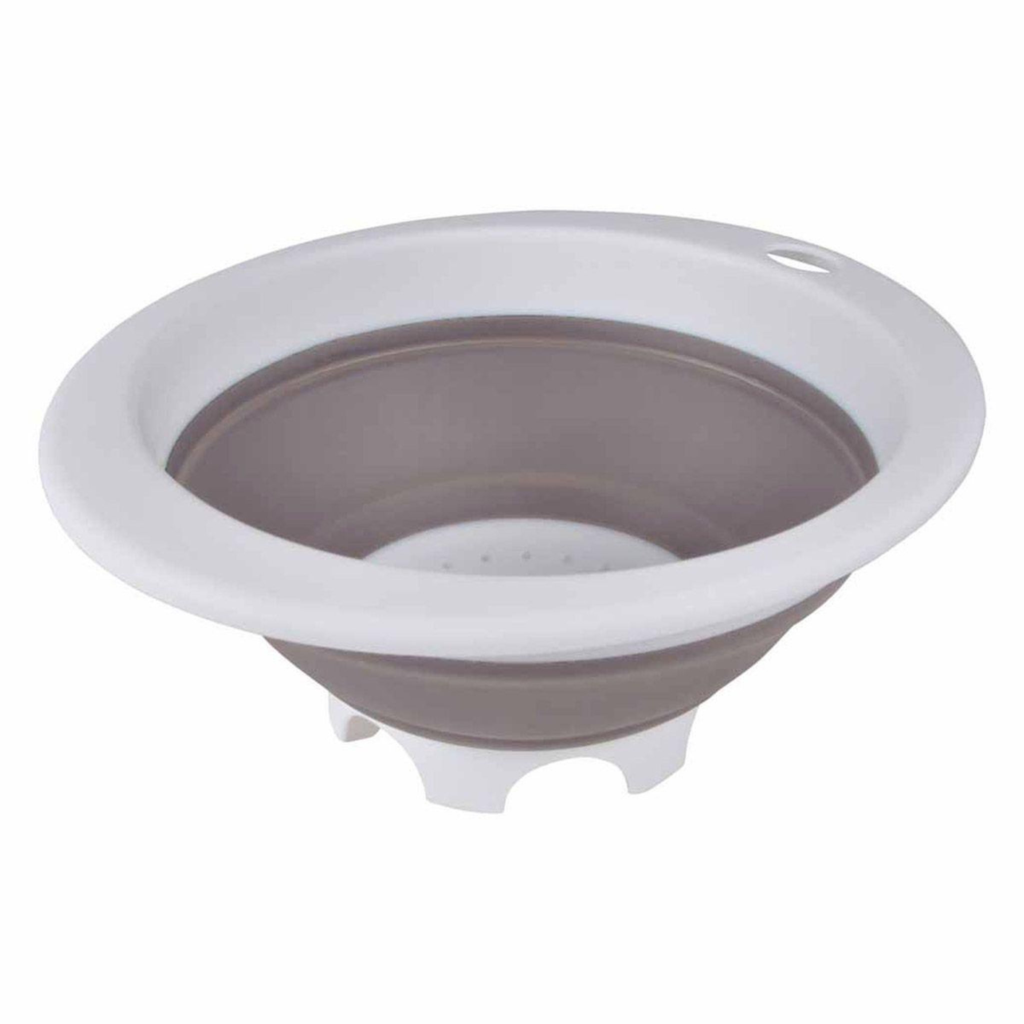 Voir la diapositive 1 : HOMEA Passoire de cuisine  rétractable  27cm taupe
