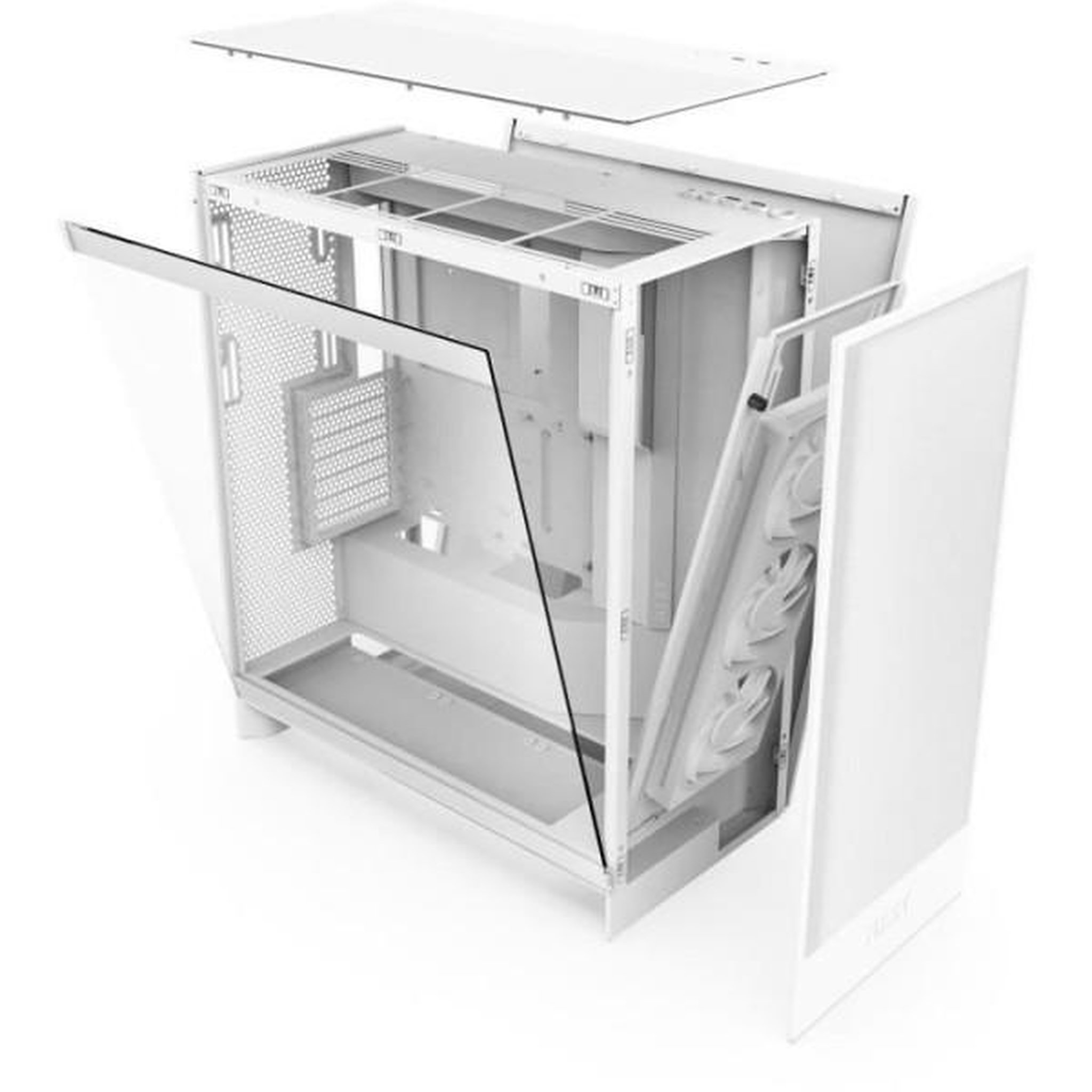 Voir la diapositive 4 : NZXT Boitier moyen-tour - nzxt - cm-h72fw-01 - h7 flow - blanc