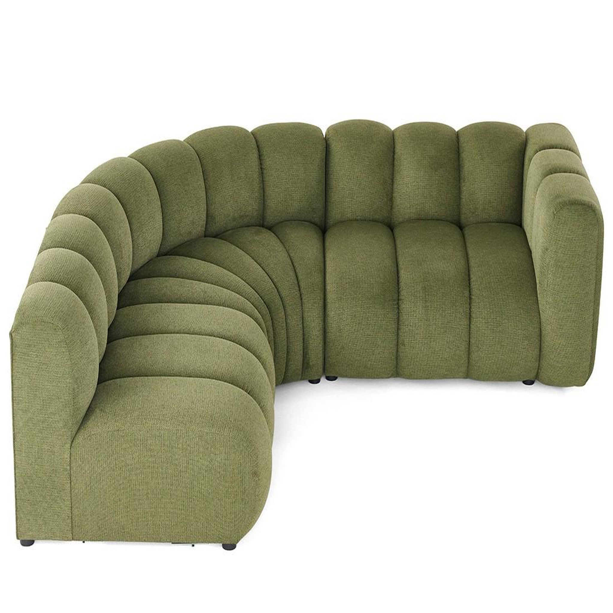Voir la diapositive 4 : LISA DESIGN Debbie - canapé modulable d'angle gauche 4 places avec accoudoir en tissu texturé