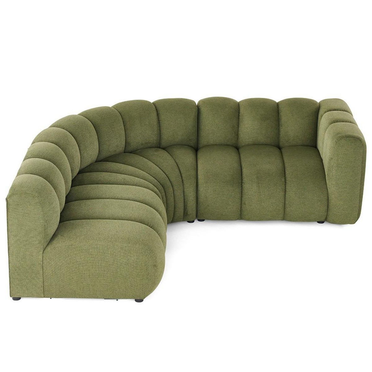 LISA DESIGN Debbie - canapé modulable d'angle gauche 4 places avec accoudoir en tissu texturé