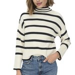 Only Pull Ecru/Noir Femme Only Libi. Coloris disponibles : Beige