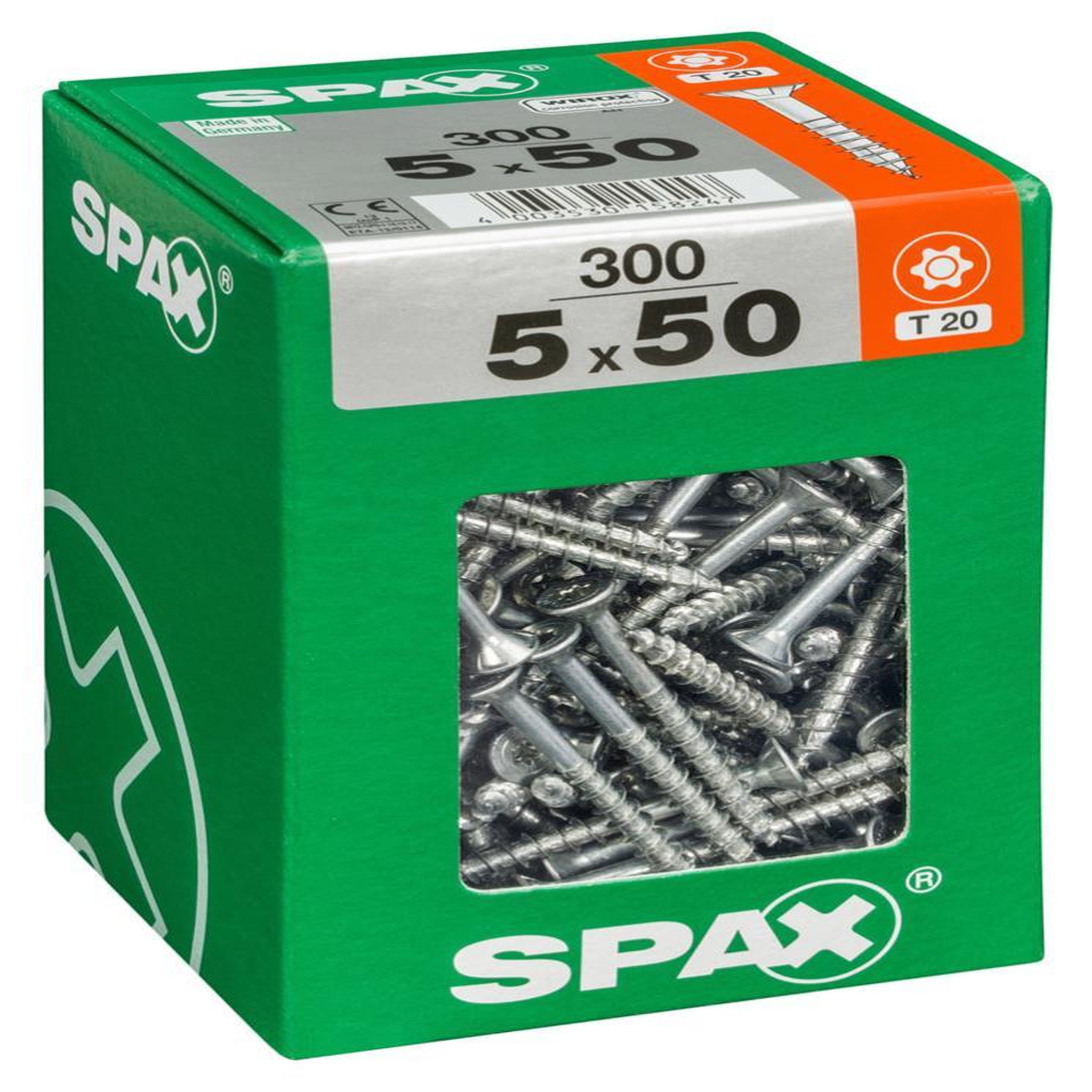 CENTRALE BRICO Lot de 300 vis acier tête fraisée torx SPAX, Diam.5 mm x L.50 mm