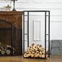 Voir la diapositive 4 : OUTSUNNY Porte bûches range bûches vertical en métal intérieur extérieur 50 x 30 x 100 cm noir
