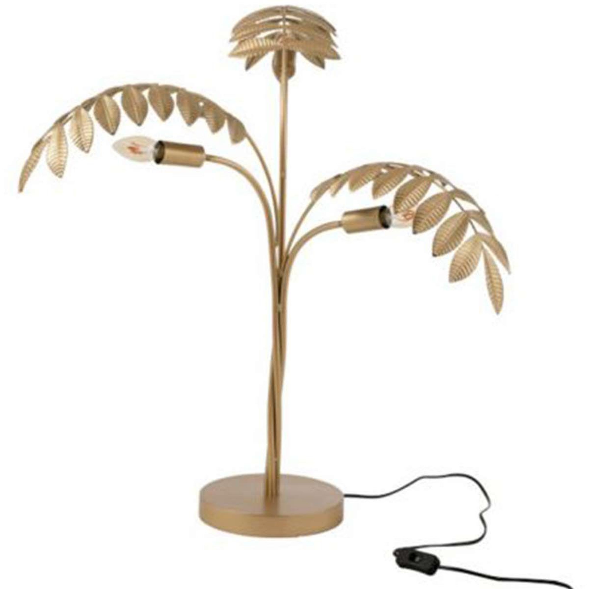 Voir la diapositive 1 : J-LINE Lampe à poser design  palmier  67cm or