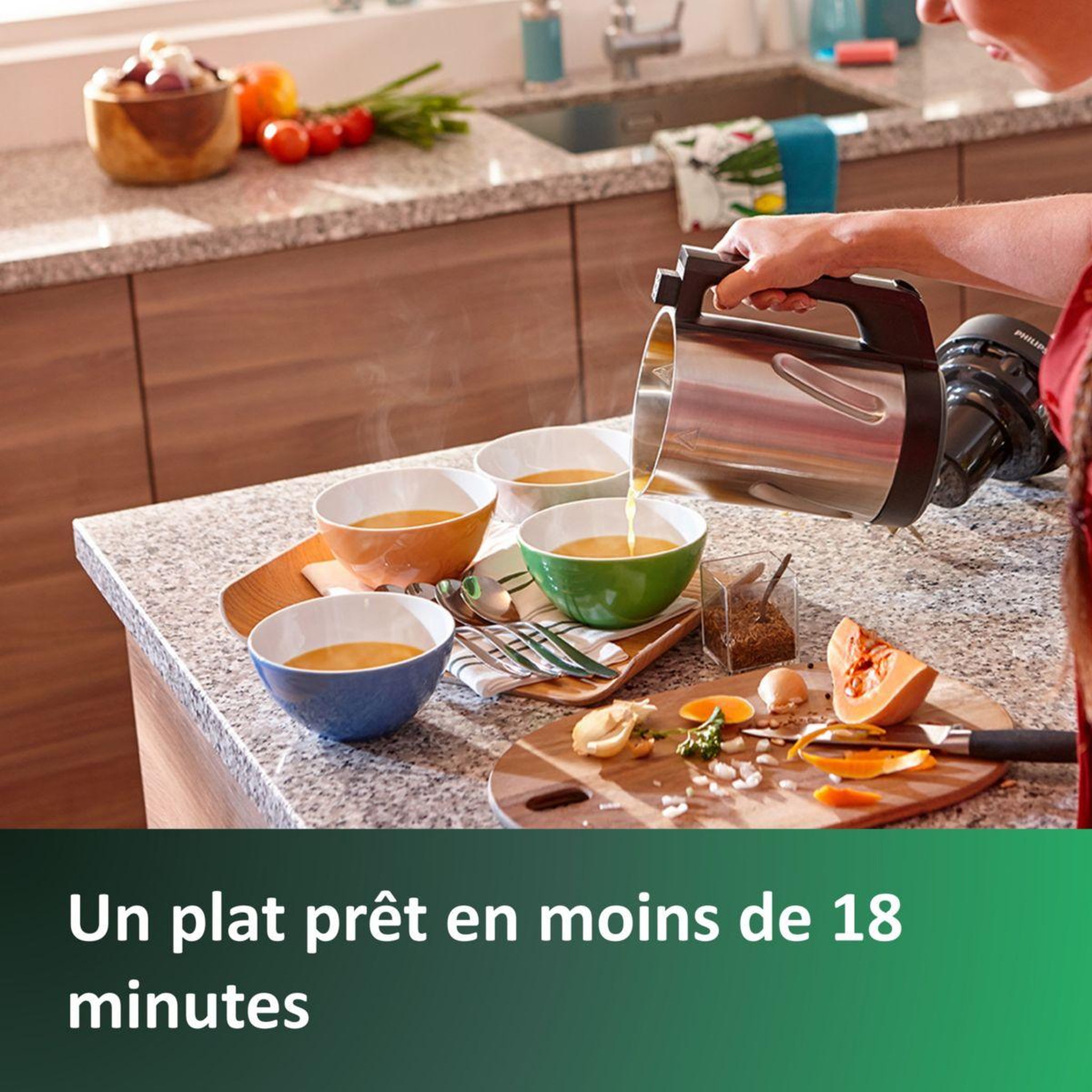 Voir la diapositive 4 : Philips Blender chauffant hr2203/80 blender pour soupe métal 1,2l, 1000w