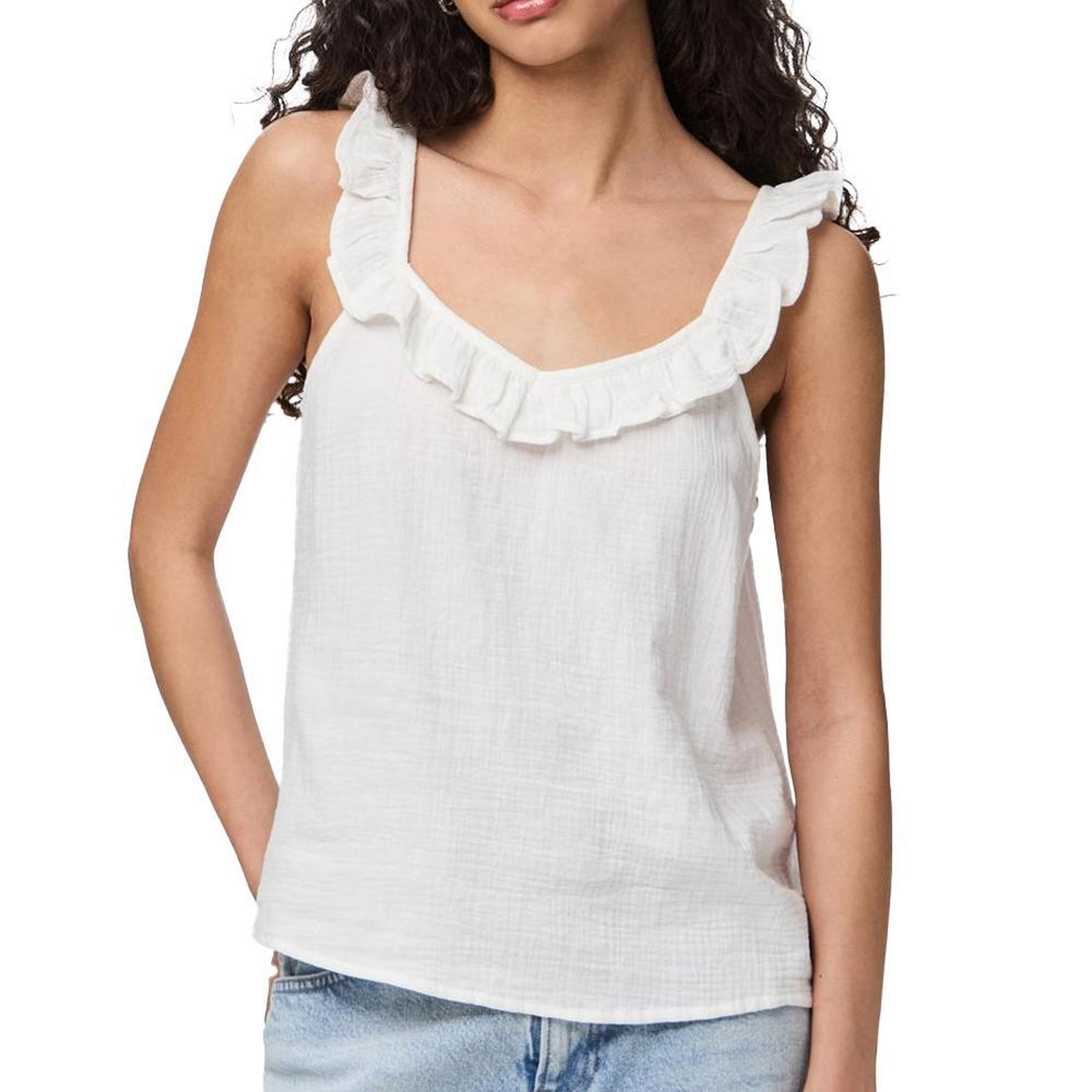 Pieces Top Blanc Femme Pieces Astina