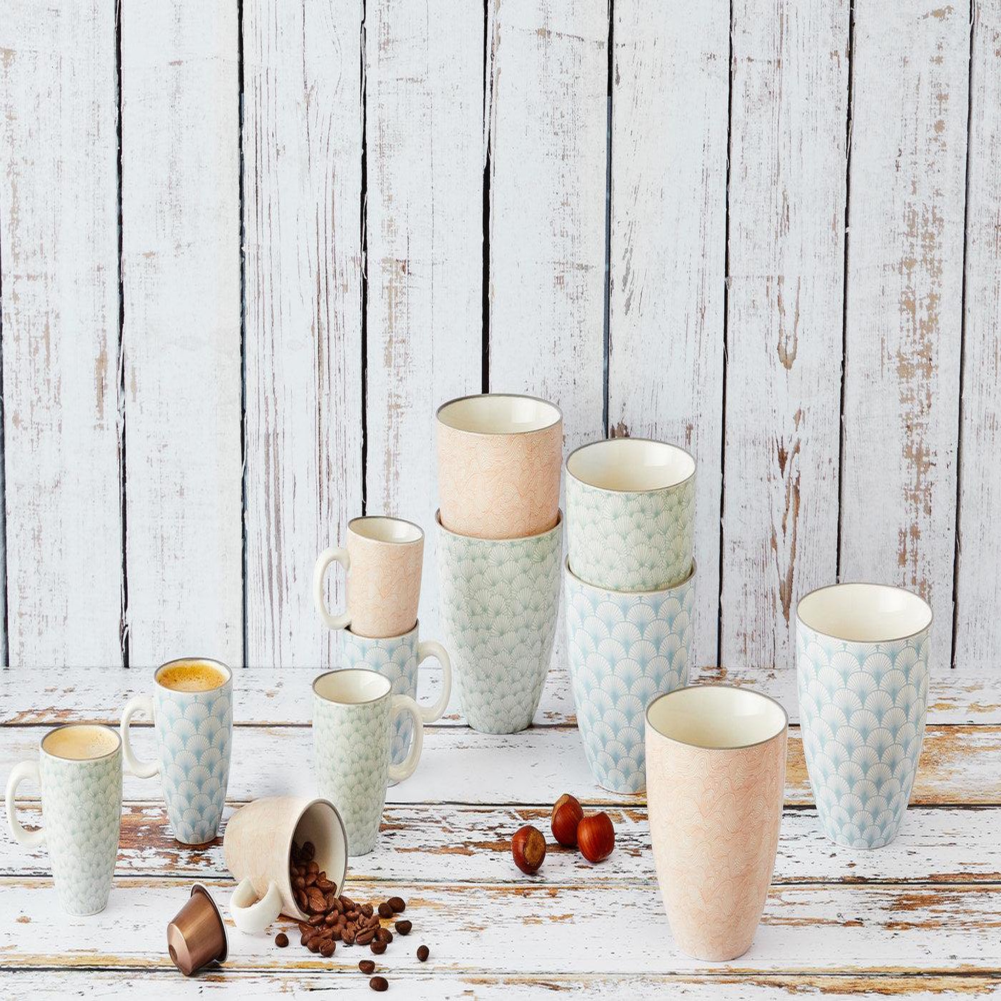 Voir la diapositive 6 : BJORN Tasse pattern 9cl - 6 pièces - pastel