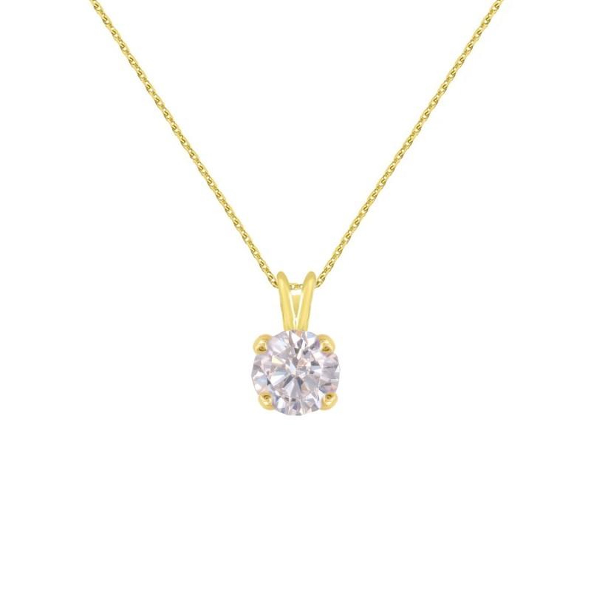 Voir la diapositive 1 : L'ATELIER D'AZUR Collier - Pendentif Or Jaune Zirconium Rond - Femme