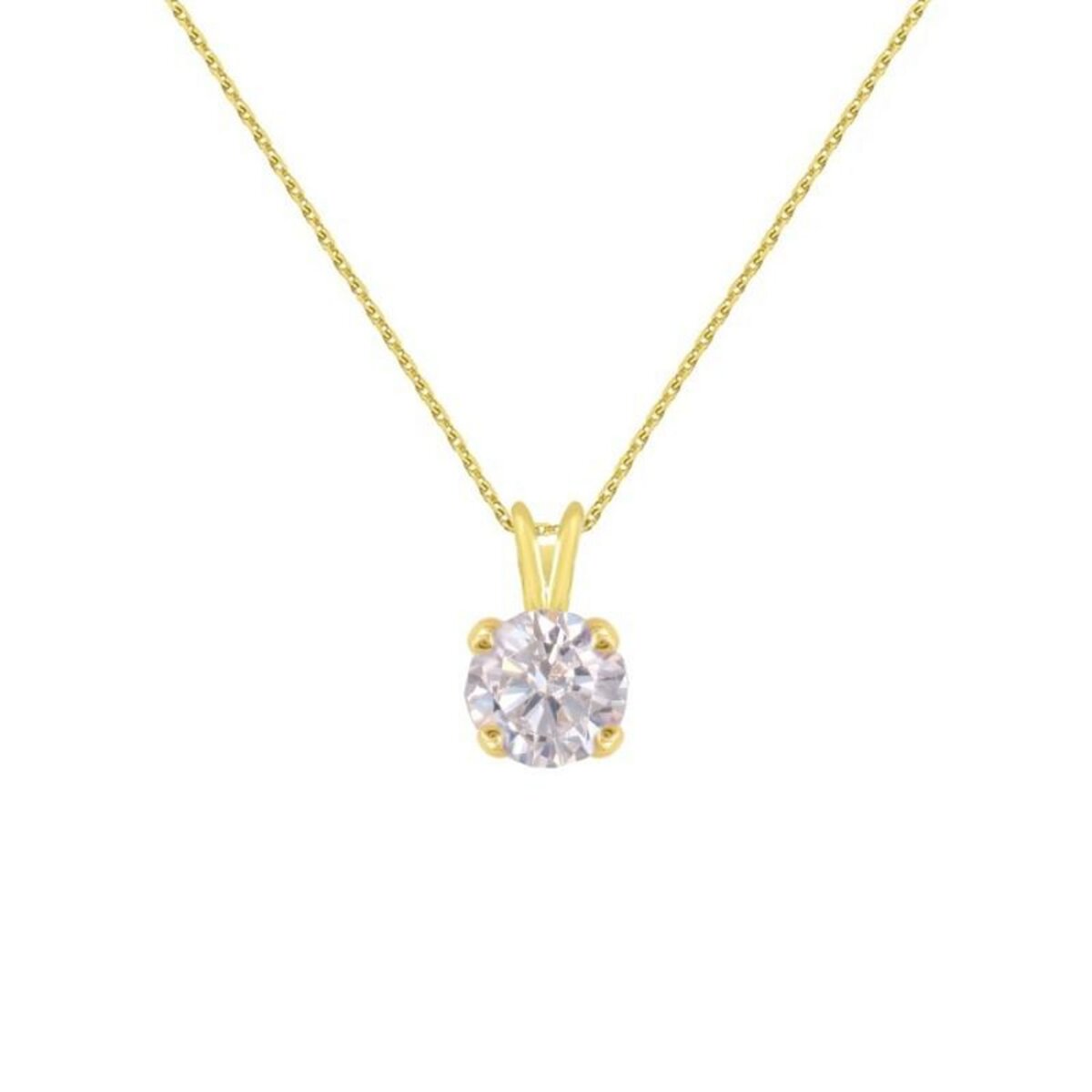 L'ATELIER D'AZUR Collier - Pendentif Or Jaune Zirconium Rond - Femme