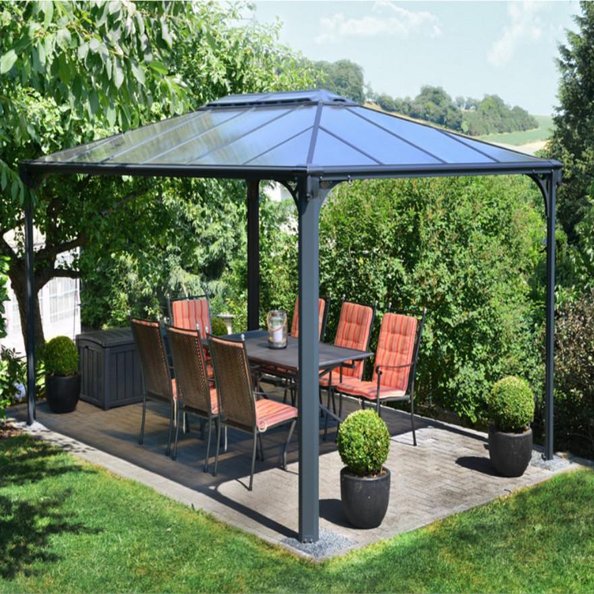Palram Gazébo tonnelle 12.7m² gris anthracite - 702564