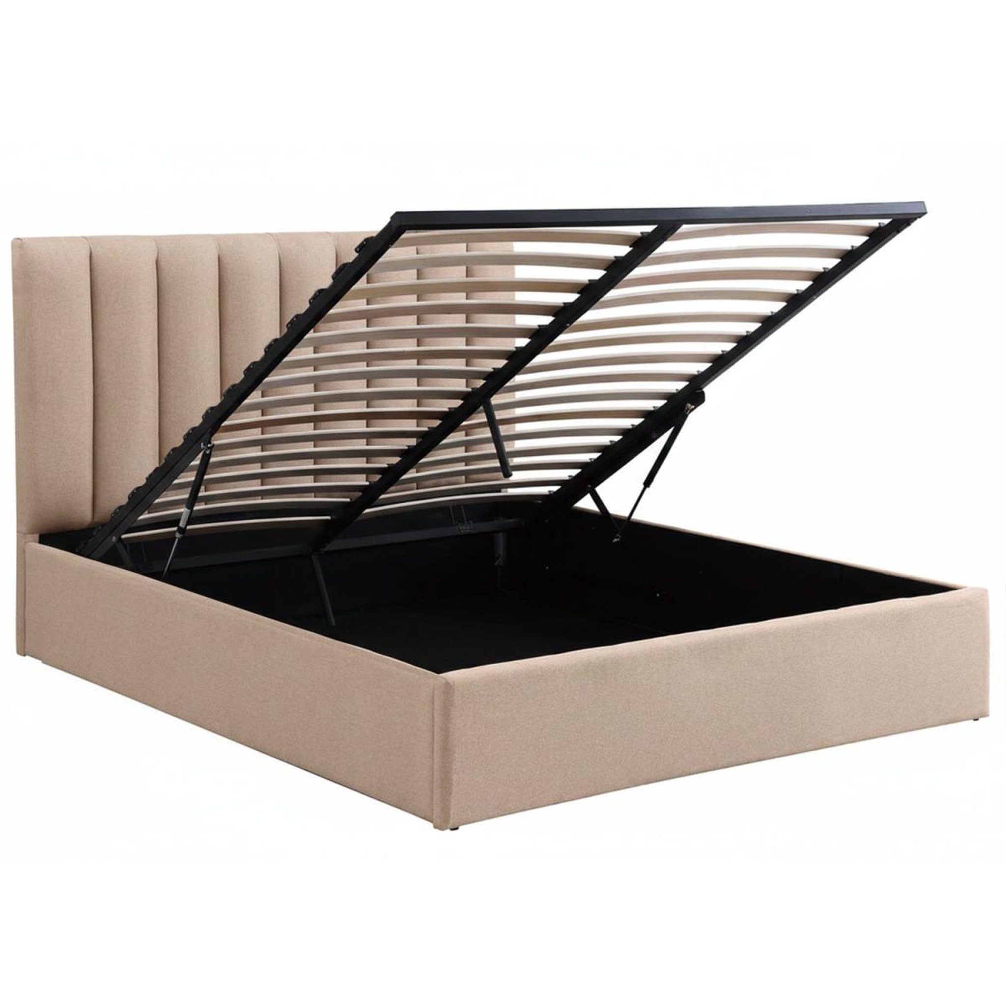 Voir la diapositive 2 : Paris Prix Lit coffre design en tissu  songa  160x200cm beige