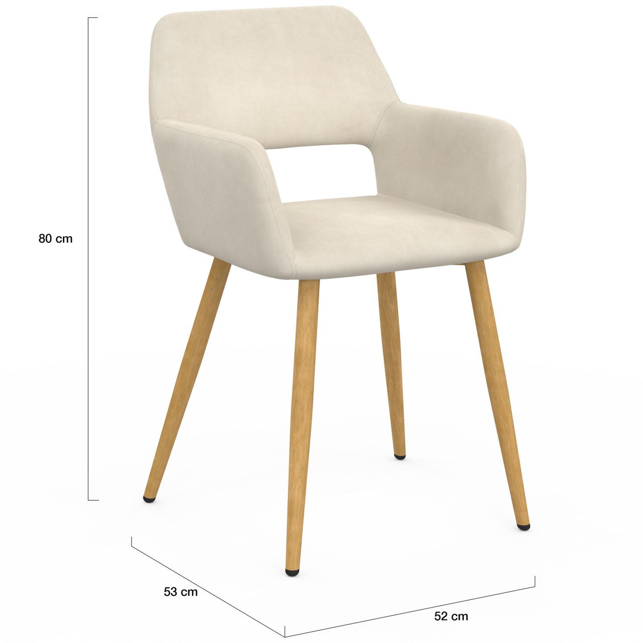 Voir la diapositive 5 : ID MARKET Lot de 4 chaises de salle à manger, fauteuils de table holy en velours beige
