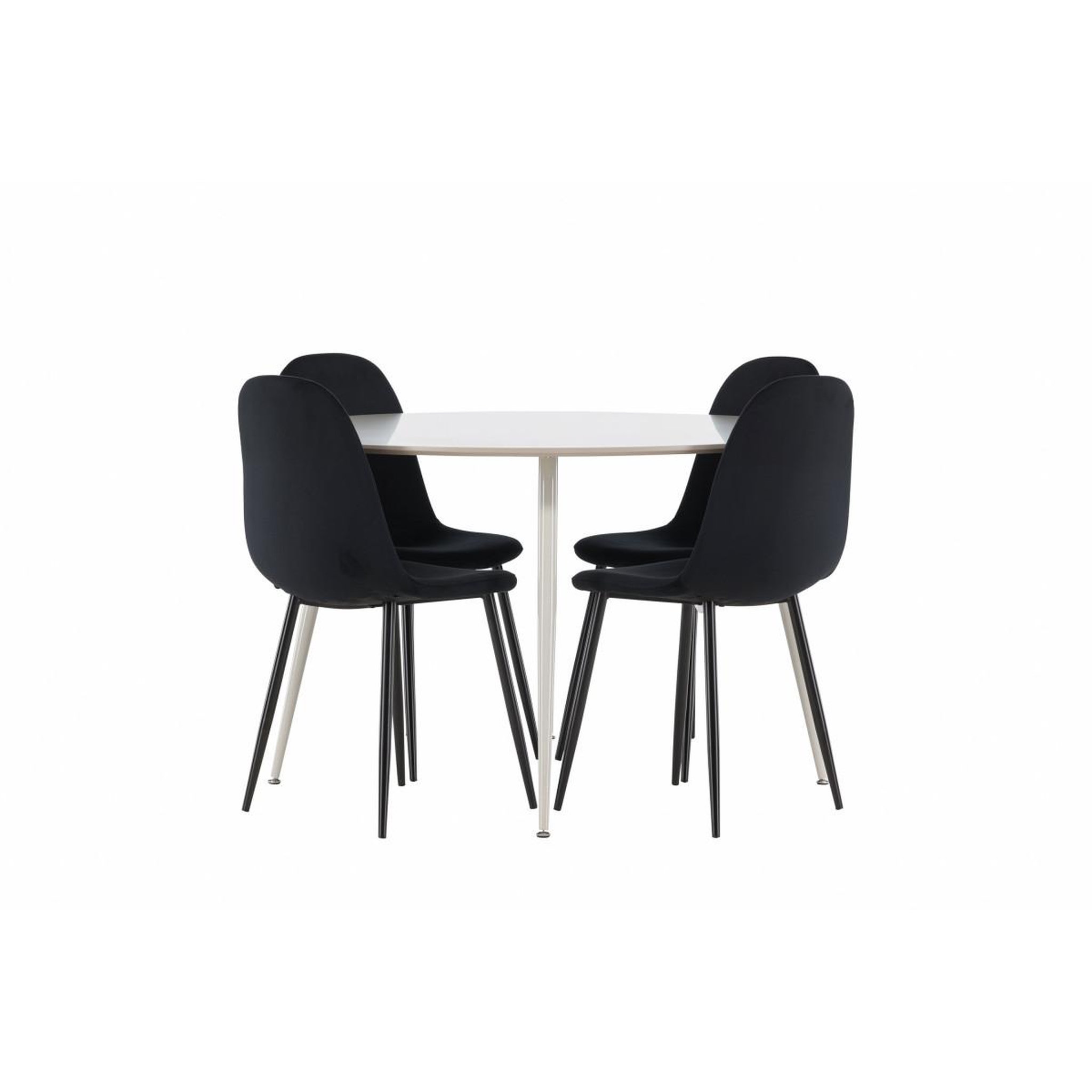 Voir la diapositive 2 : Paris Prix Ensemble table à manger & 4 chaises  plaza & polar  120cm beige & noir