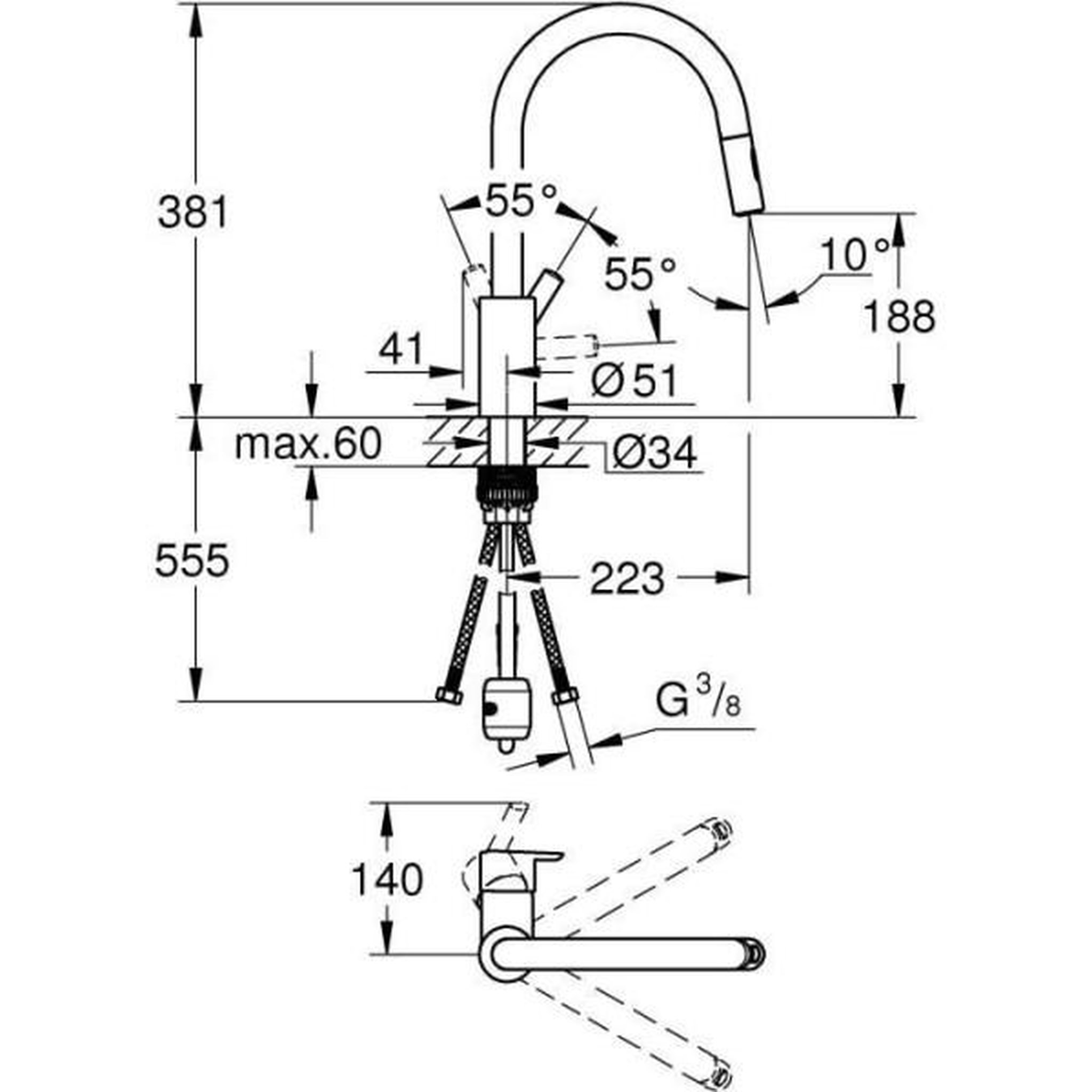 Voir la diapositive 6 : Grohe GROHE - Mitigeur monocommande Evier