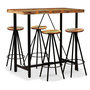 Voir la diapositive 1 : VIDAXL Ensemble de bar 5 pcs Bois de recuperation massif