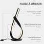 Voir la diapositive 6 : HOMCOM Lampe à poser design contemporain - lampe de table design spirale - dim. 21L x 15l x 43H cm - alu. noir LED blanc chaud