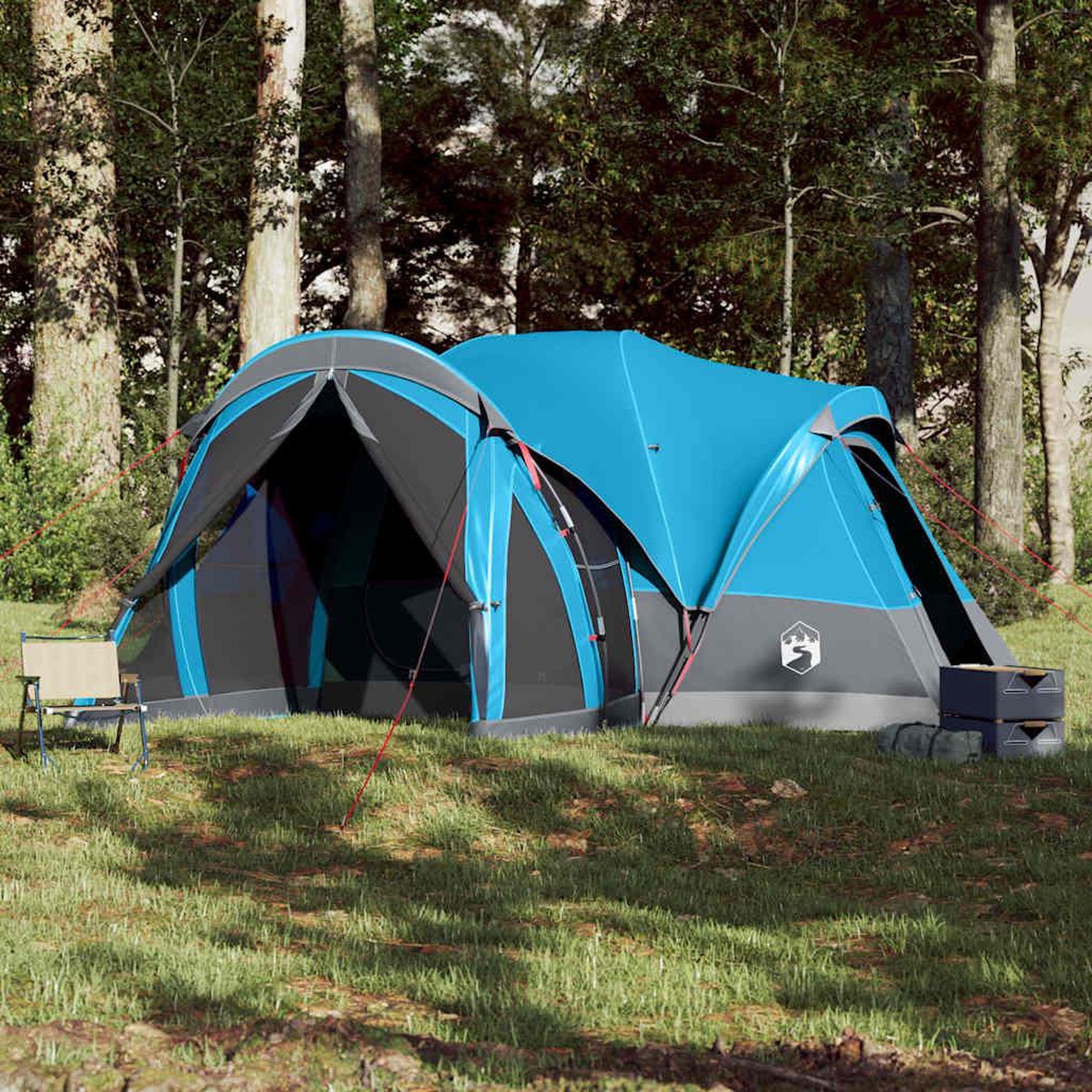 Voir la diapositive 3 : VIDAXL Tente familiale tipi 8 personnes bleu impermeable