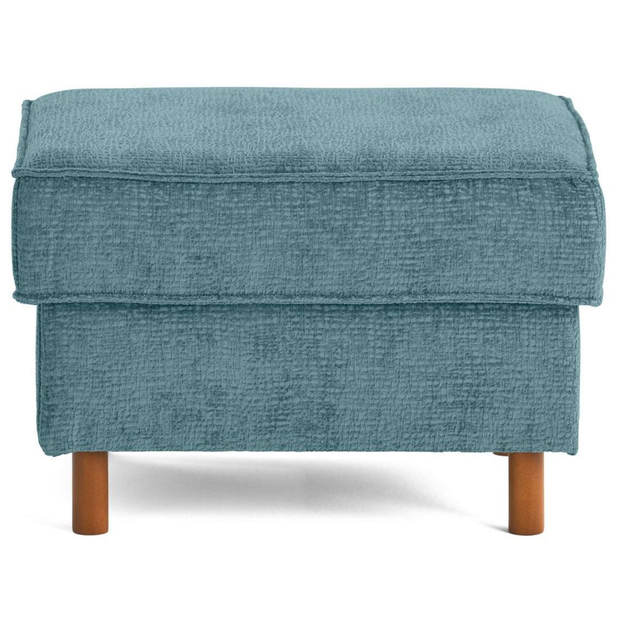 LISA DESIGN Jake - pouf en tissu velours relief - pieds en bois foncé