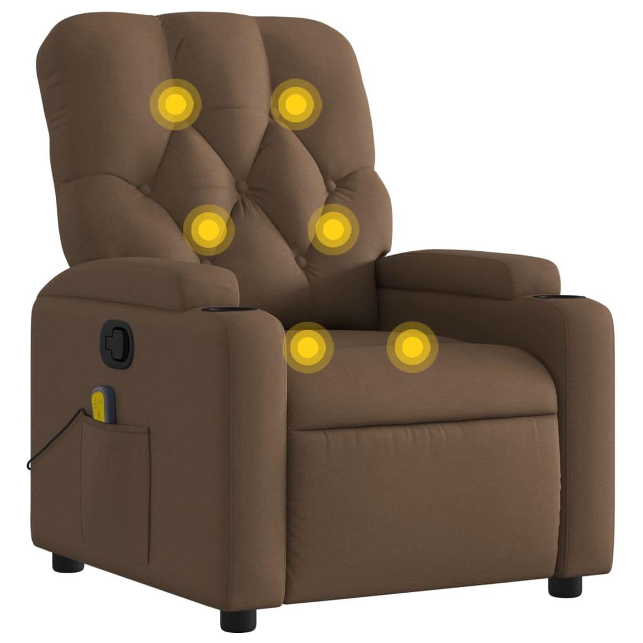 Voir la diapositive 2 : VIDAXL Fauteuil de massage inclinable Marron Tissu