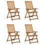 Voir la diapositive 2 : VIDAXL Chaises inclinables de jardin lot de 4 et coussins Bois acacia