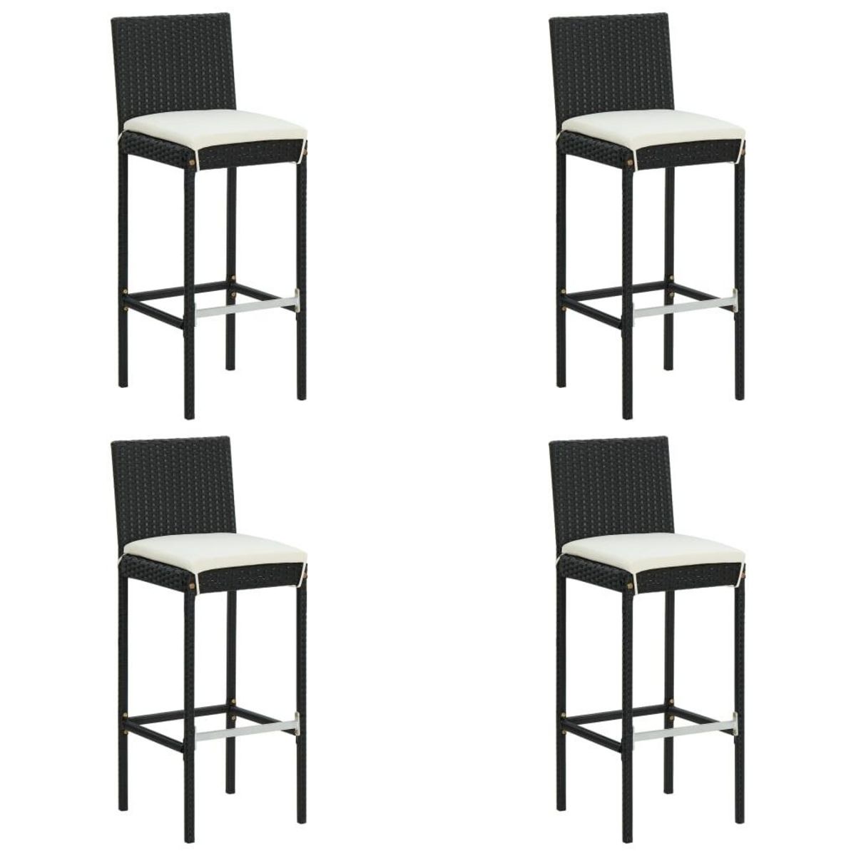 VIDAXL Ensemble de bar de jardin avec coussins 5 pcs Noir