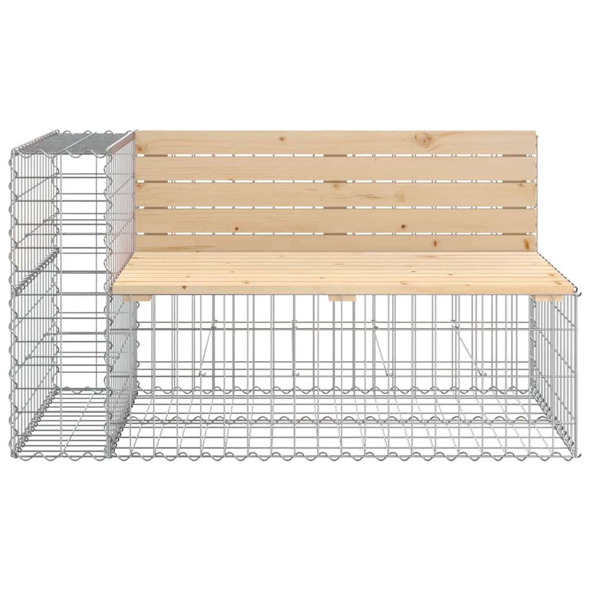 Voir la diapositive 4 : VIDAXL Banc de jardin avec panier en gabion bois massif de pin