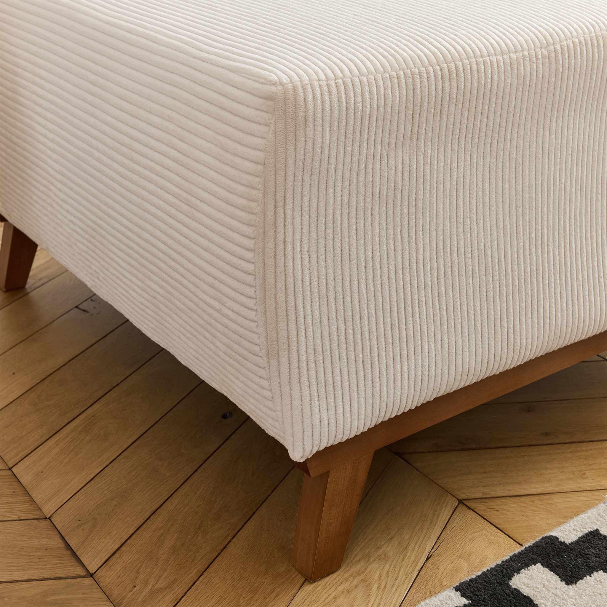 Voir la diapositive 3 : BEST MOBILIER Cristal - pouf modulable - 95 cm - en velours côtelé