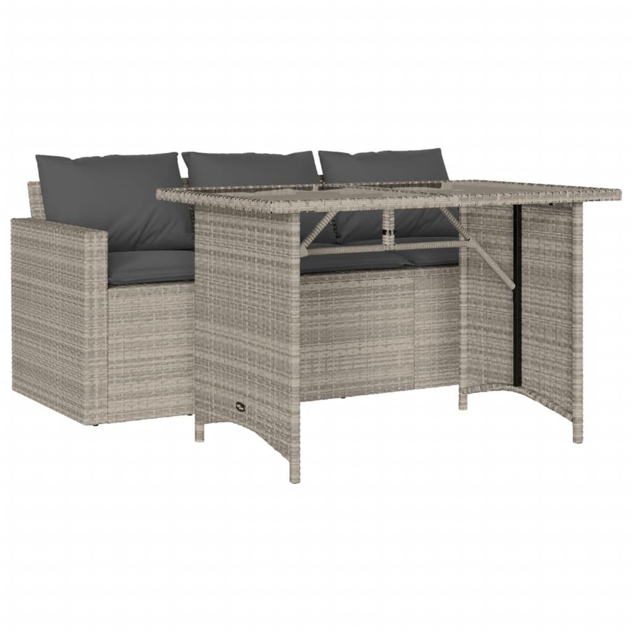 Voir la diapositive 2 : VIDAXL Ensemble a manger de jardin et coussins 2 pcs gris clair rotin