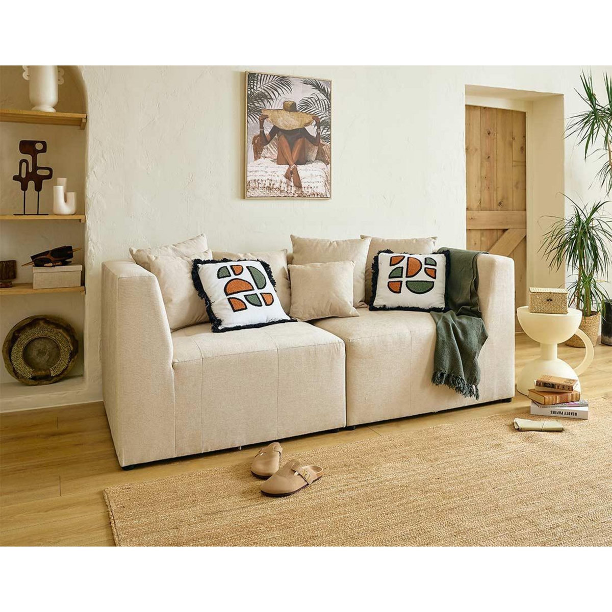 LISA DESIGN Amalfi - module d'angle réversible - en tissu